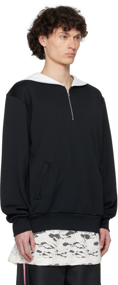 Mikina Comme des Garçons Homme Plus Smooth Thick Quarter Zip Sweatshirt Čierna | PO-T032-051, 1
