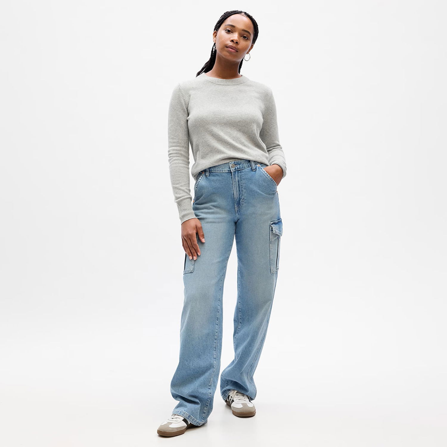 Sveter GAP Sweater Cashsoft Crew Light Heather Grey XXS Šedá | 811295-01, 0