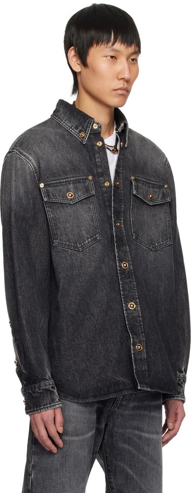 Košeľa Versace Versace Stonewashed Denim Overshirt Čierna | 1013887_1A13718, 1