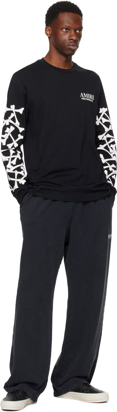 Tričko AMIRI Stacked Bones Graphic Long Sleeve T-Shirt Šedá | AMJYTE1076, 3