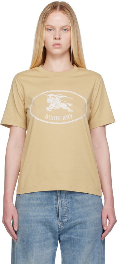Tričko Burberry Burberry Knight Stamp Cotton T-Shirt Béžová | 8110926, 0