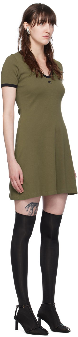 Šaty Courrèges Courrèges V-Neck Mini Dress Zelené | 224JRO397JS0070, 1