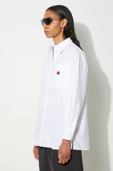 Košeľa KENZO Kenzo Boke Flower Oversized Relaxed Fit Shirt Biela | FE62CH2569LS.01, 3