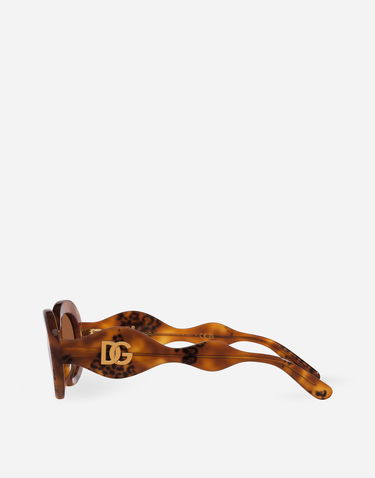 Slnečné okuliare Dolce & Gabbana Dolce & Gabbana DG Crossed Animal Print Acetate Sunglasses Hnedá | VG4006VP0739V000, 2