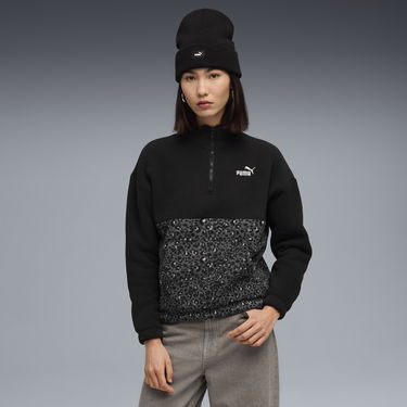 Mikina Puma Essentials Animal Print Fleece Half-Zip Sweatshirt Čierna | 688083_01, 1