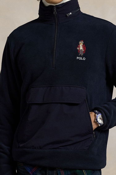 Mikina Polo by Ralph Lauren Navy Blue Fleece Quarter-Zip Pullover Navy | 710951649, 2
