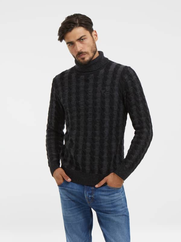 Sveter GUESS Cable Knit Čierna | M3BR26Z31D0, 0