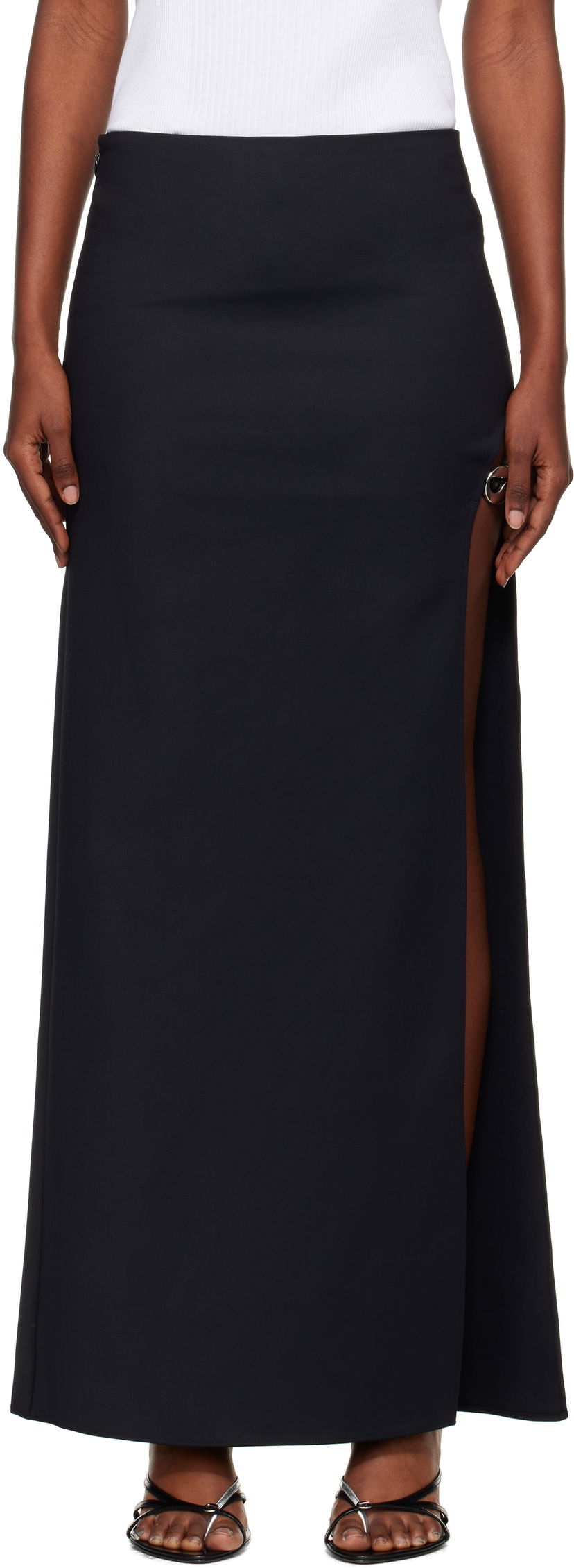 Sukňa Coperni Coperni Garter Belt Maxi Skirt Čierna | COPJ100F2043