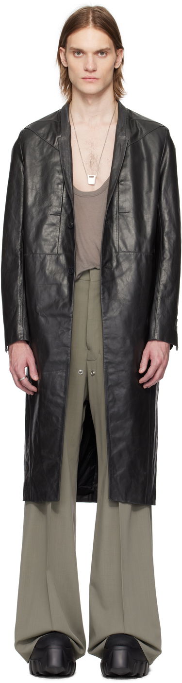 Kabáty Rick Owens Rick Owens Hollywood Lido Leather Coat Čierna | RU01E5954 LTP, 0
