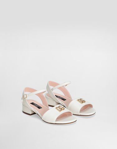 Doplnky Dolce & Gabbana Dolce & Gabbana Calfskin DG Logo Sandals Biela | D10935A12238S936, 1