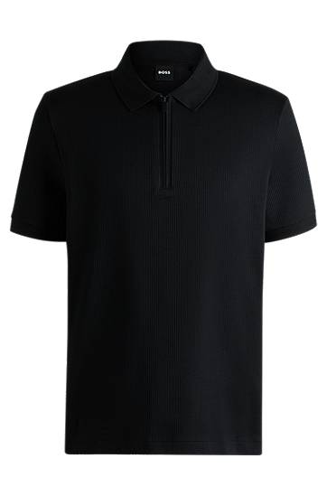 Polo tričko BOSS BOSS Seersucker Polo Shirt Čierna | 50537494, 0