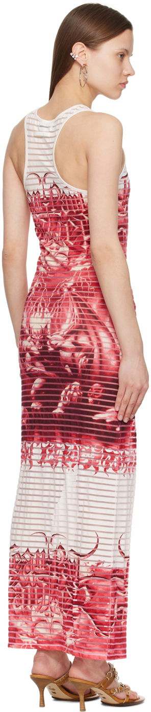 Šaty Jean Paul Gaultier Scoop Neck Graphic Maxi Dress Červená | 24/25-F-RO158-J544-0130, 2
