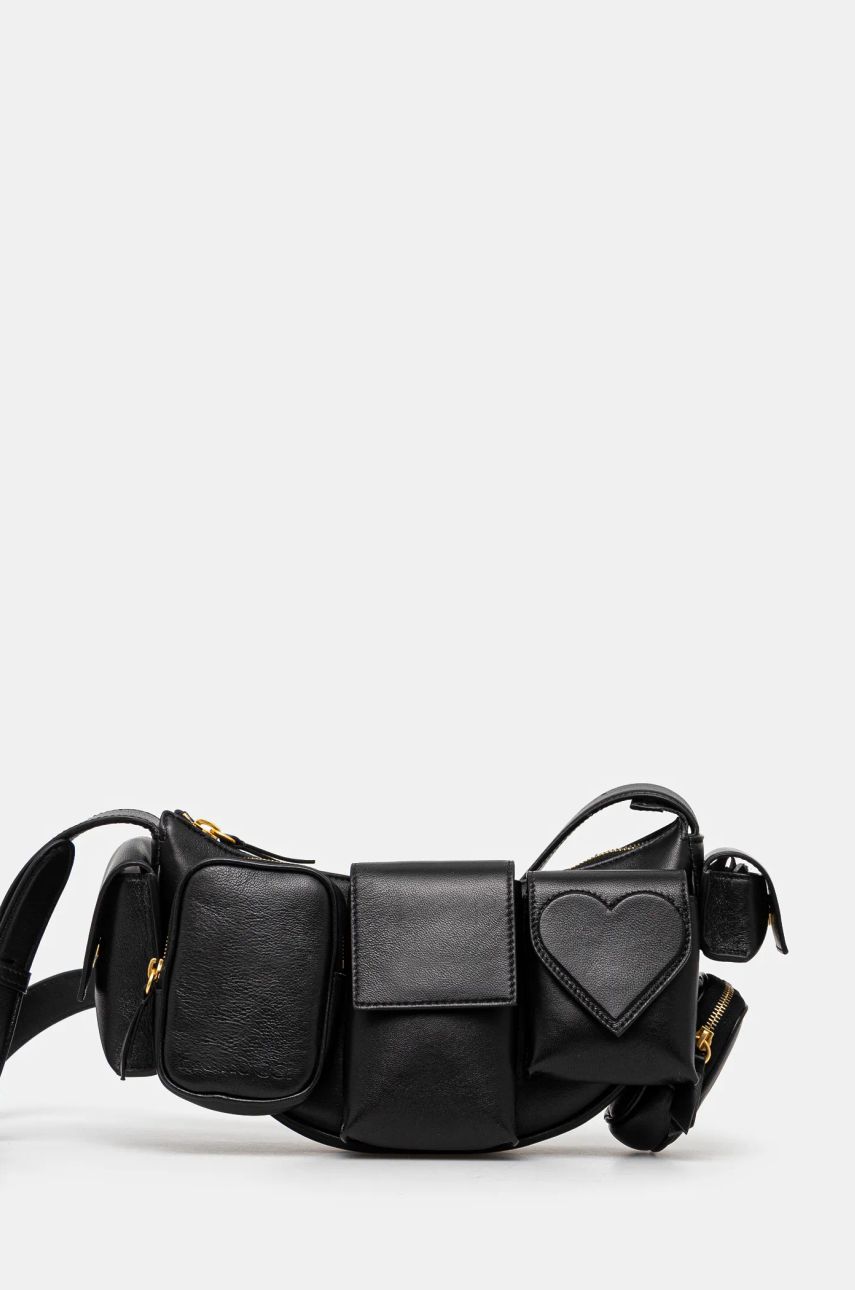 Ľadvinka Fiorucci Multi-Pocket Leather Waist Bag Čierna | U01FPABA123LE04BK01, 0