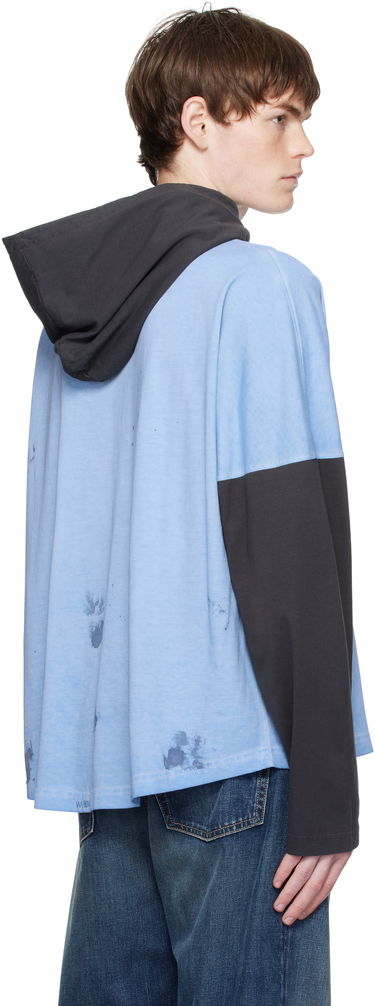 Mikina We11done We11done Painted Long Sleeve Hoodie Modrá | WD-TT2-25-784-U-BL, 2