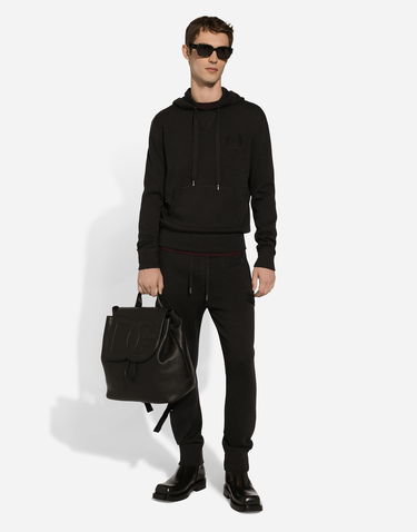 Mikina Dolce & Gabbana Dolce & Gabbana Wool and Silk Hoodie with DG Patch Čierna | GXV55ZJFMCZN2958, 1