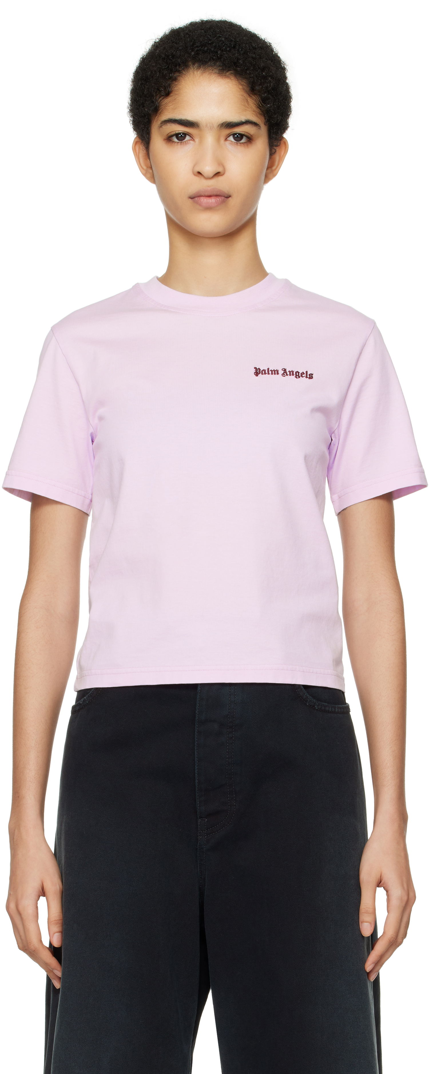 Tričko Palm Angels Classic Logo Fitted Tee Ružová | PWAA044F24JER0013629, 0