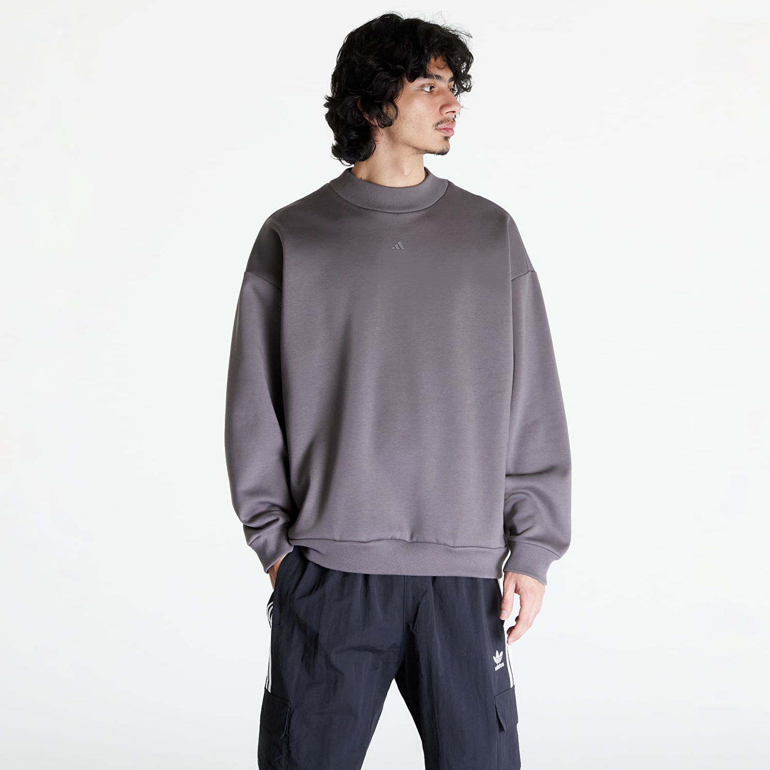 Mikina adidas Originals Basketball Crewneck Sweatshirt UNISEX Šedá Fialová | IX1966, 0