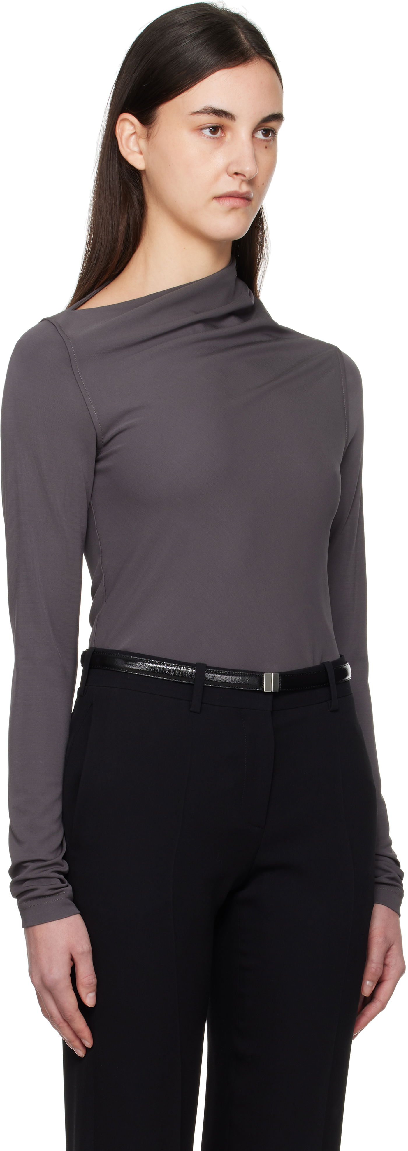 Tričko TOTEME TOTEME Draped Jersey T-Shirt Šedá | 251-WRT4462-FB0162, 1
