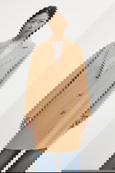 Kabáty MAISON KITSUNÉ Maison Kitsuné Doubleface Coat Béžová | PW02211WQ4067, 0