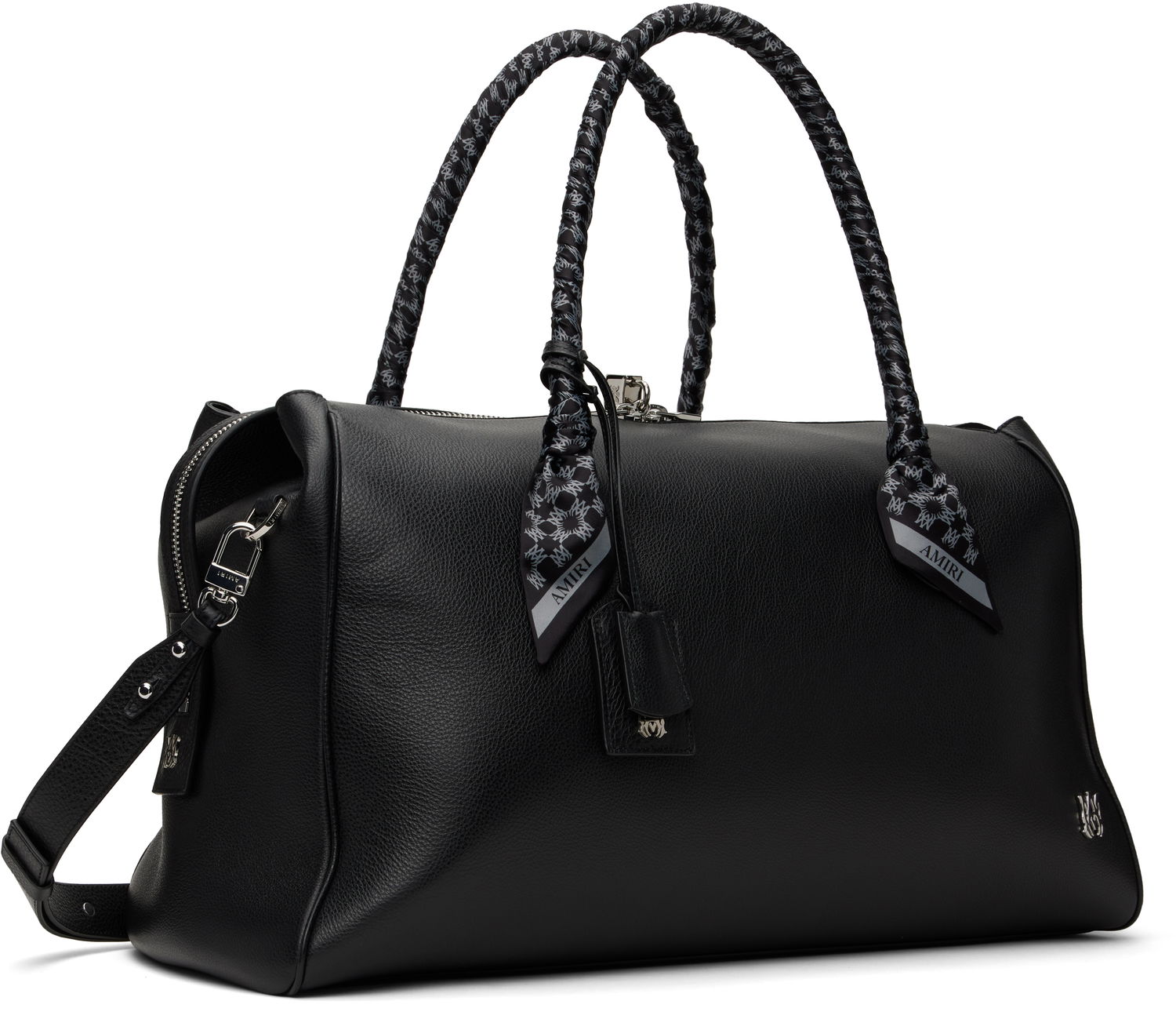 Cestovná taška AMIRI AMIRI Pebbled Leather Weekender Duffle Bag Čierna | AMBGTH1007, 1