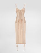 Dolce & Gabbana Light Tulle Calf-Length Corset Slip Dress