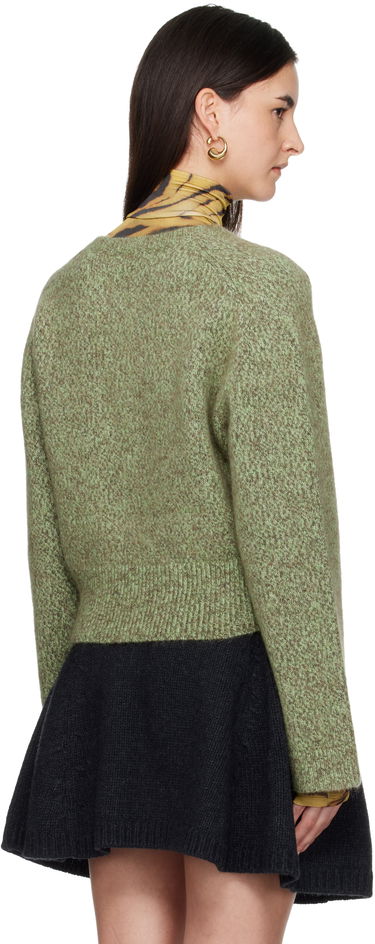 Sveter GANNI Brushed Mohair Mix Deep V-Neck Sweater Zelené | K2621, 2
