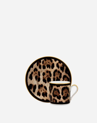 Home decor Dolce & Gabbana Dolce & Gabbana Leopard Print Gift Box With 2 Porcelain Espresso Cups With Saucers Rôznofarebný | TC0S23TCA71UL003, 3