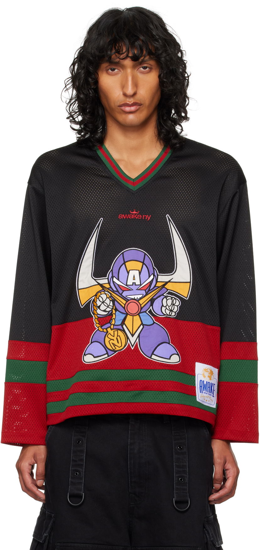 Dres Awake NY Robo Hockey Jersey T-shirt Čierna | AWK-FW24-TP008