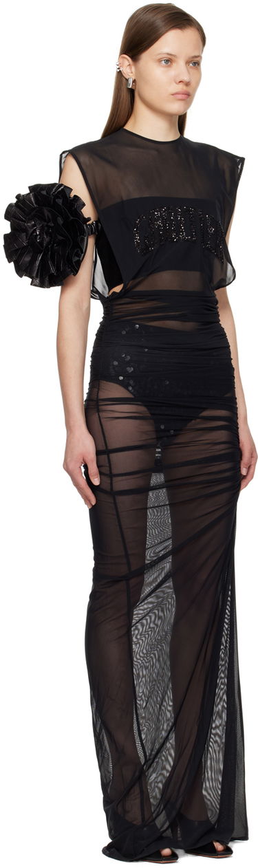 Šaty Jean Paul Gaultier Jean Paul Gaultier Open Back Mesh Maxi Dress Čierna | 24/25-F-RO141B-T004-00, 1