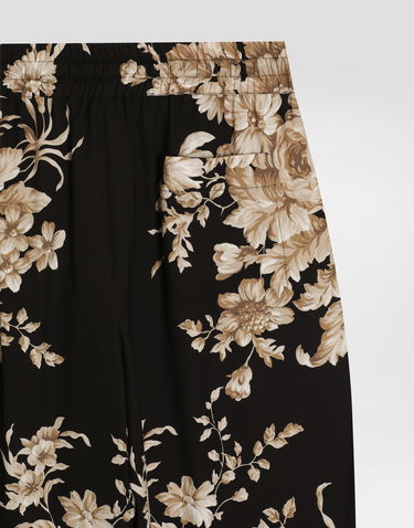 Nohavice Dolce & Gabbana Dolce & Gabbana Rose-print Silk Vanity Pants Rôznofarebný | FTC12TFSA7YHN4OX, 3