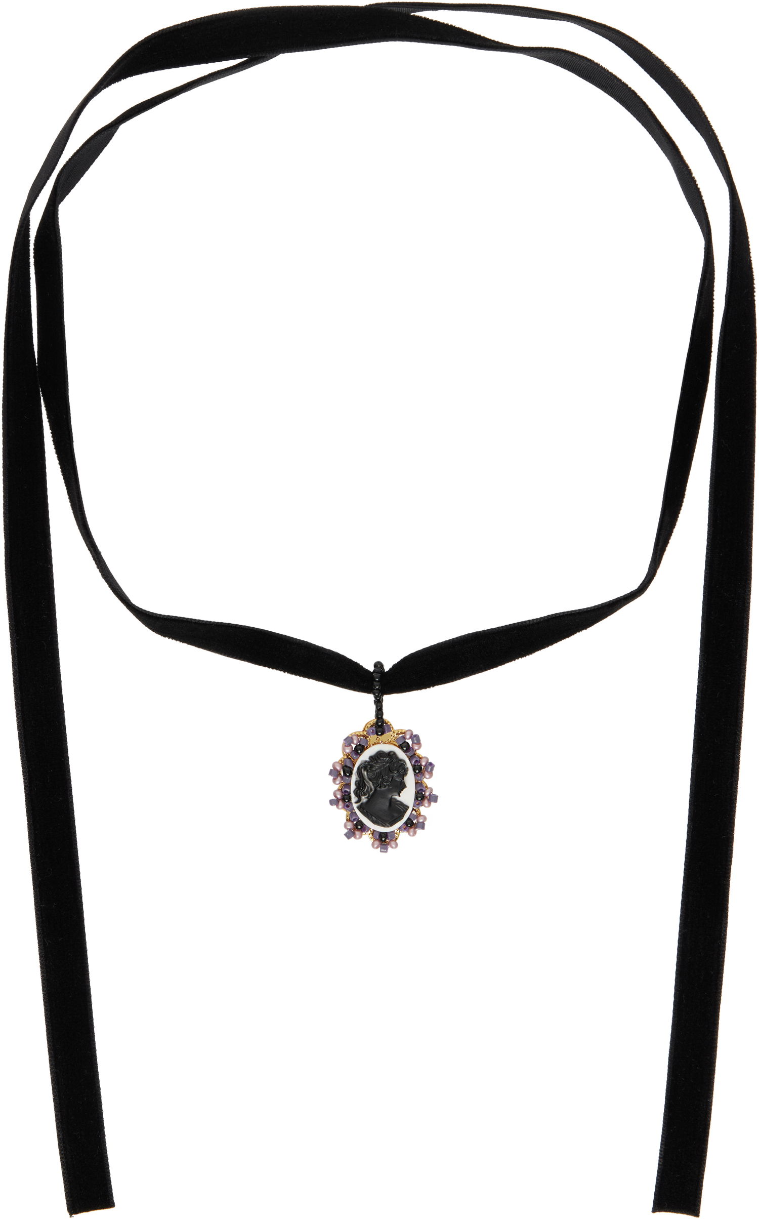 Náhrdelník Anna Sui Velvet Choker with Cameo Pendant Čierna | A1025B3, 0
