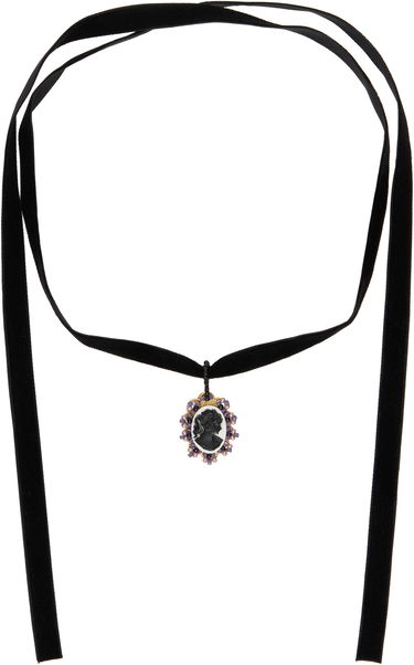 Náhrdelník Anna Sui Velvet Choker with Cameo Pendant Čierna | A1025B3, 0