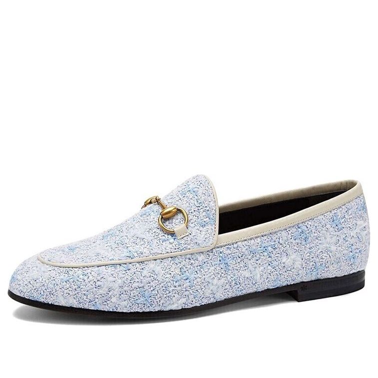 Tenisky a topánky Gucci Gucci Jordaan Tweed Loafers Modrá | 431467-GYV10-4590