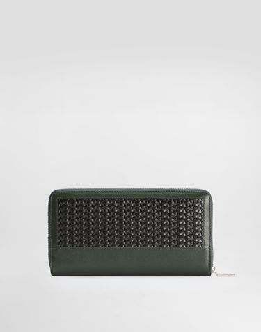 Peňaženka Dolce & Gabbana Dolce & Gabbana Woven Calfskin Zip-Around Wallet Zelené | BP1672AN41989868, 2