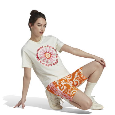 Crop Top adidas Performance Floral Graphic T-Shirt Biela | IM2391, 2