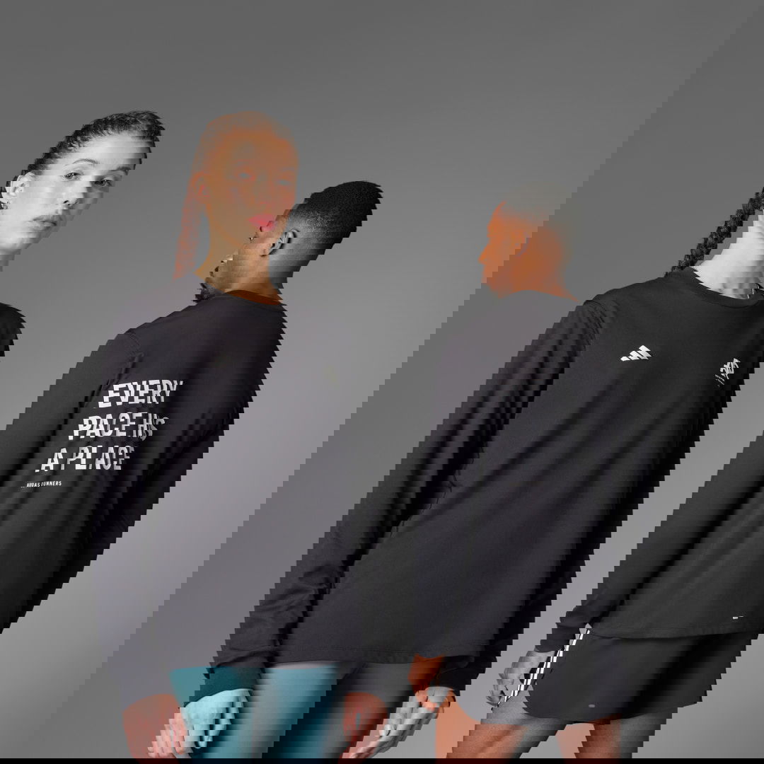 Sveter adidas Performance Runners Long Sleeve T-Shirt Čierna | JC7364, 0