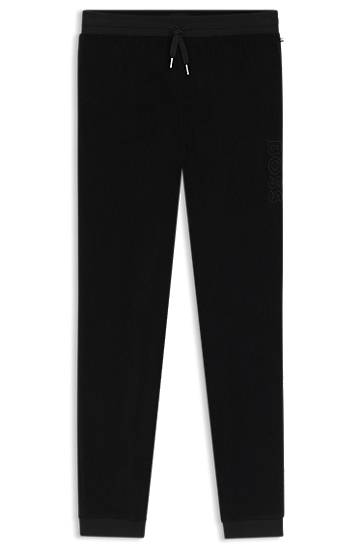 Tepláky BOSS Cotton-blend Joggers with Embroidered Logo Čierna | 50550635
