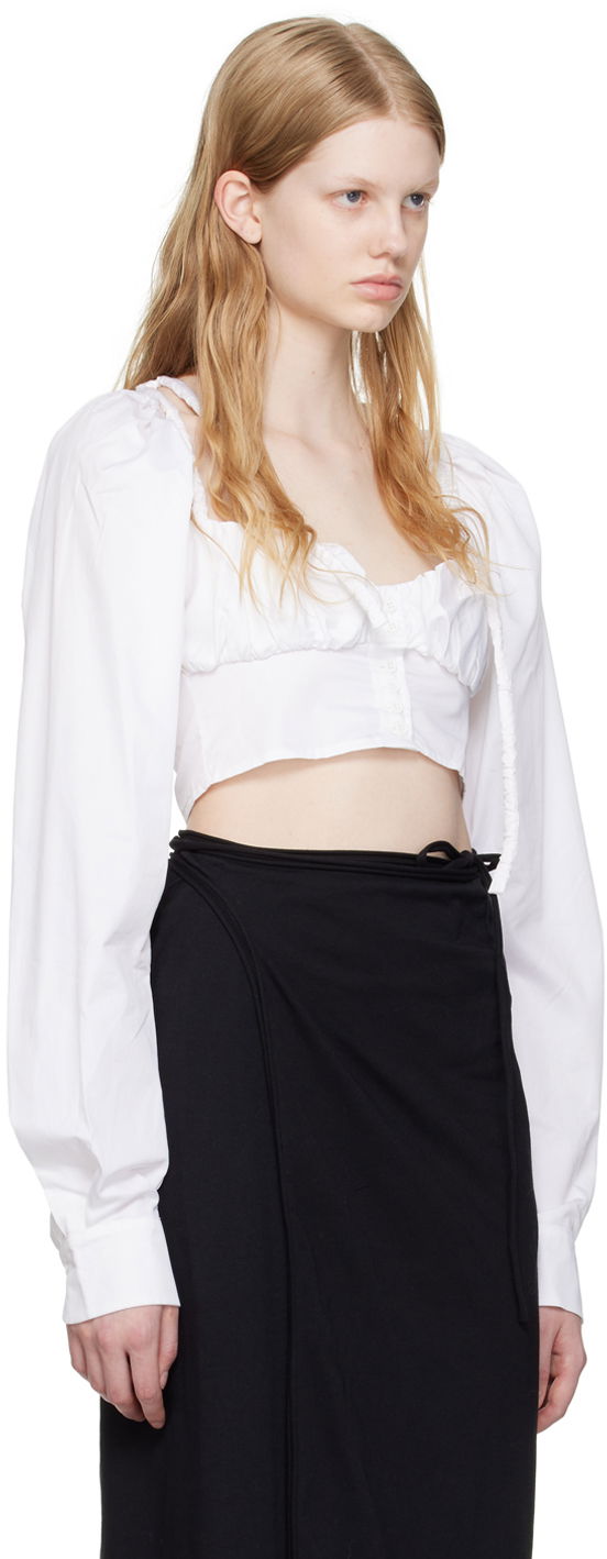 Crop Top Ottolinger Ottolinger Work Capsule Cropped Blouse Biela | Dirndl Blouse, 1
