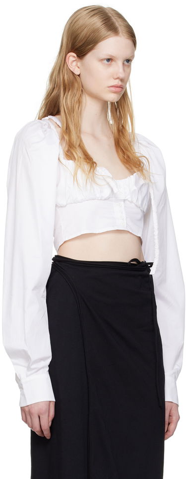 Crop Top Ottolinger Ottolinger Work Capsule Cropped Blouse Biela | Dirndl Blouse, 1