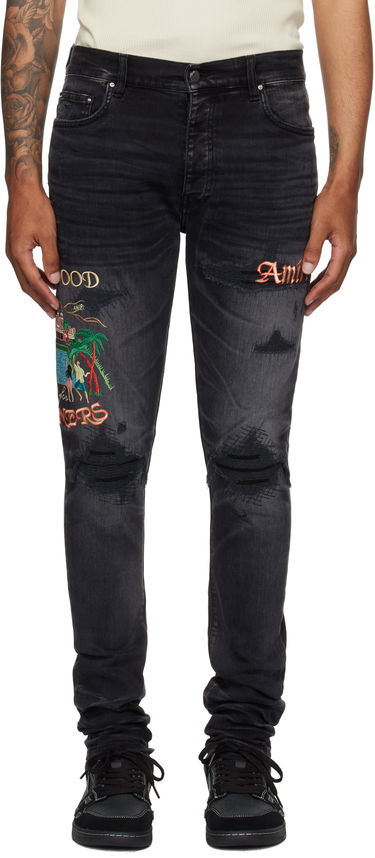 Džínsy AMIRI AMIRI Embroidered 'Sinners' Skinny Jeans Čierna | AMDNSY1156, 0