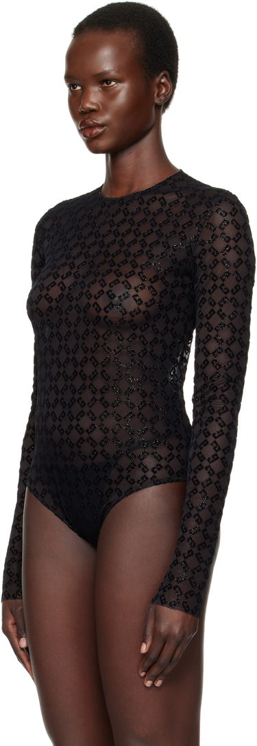 Body Givenchy Shiny Monogram Tulle Bodysuit Čierna | BWB03U20H0008, 3