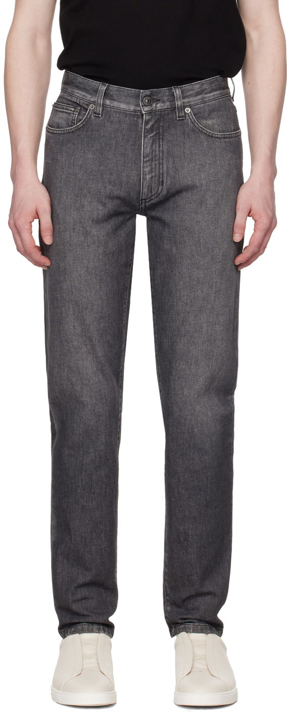 Džínsy ZEGNA Slim Fit Jeans Šedá | UDIF6A7-CITY, 0