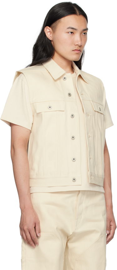 Vesta Rick Owens Rick Owens DRKSHDW Hollywood SL Trucker Denim Vest Biela | DL01E6798 HNJP, 1