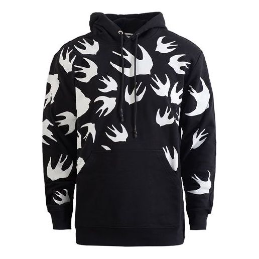 Mikina Alexander McQueen Alexander McQueen Loose Swallows Hoodie Čierna | 527546-RLT72-1000
