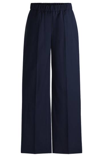 Nohavice BOSS Relaxed-Fit Virgin Wool Trousers Navy | 50534567, 0