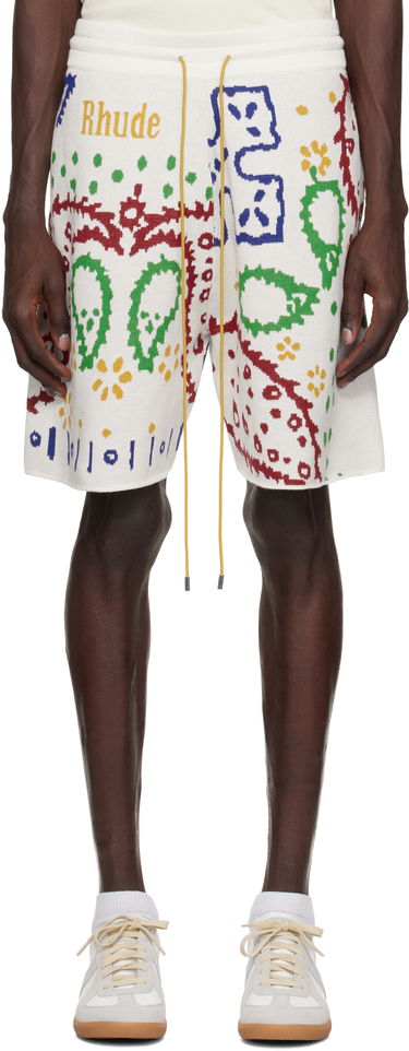 Šortky Rhude Rhude Knit Bandana Shorts Biela | RHPS25SH01472, 0