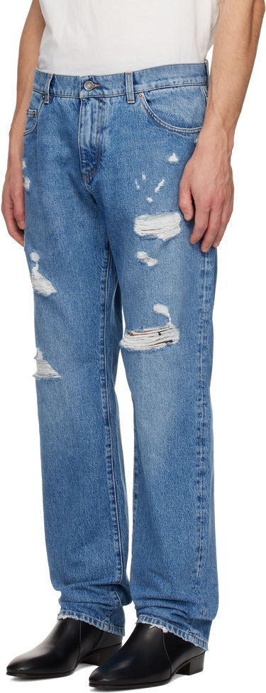 Džínsy Dolce & Gabbana Distressed Classic Jeans Modrá | GP02XZG8MX2, 3