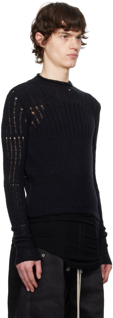 Sveter Rick Owens Rick Owens Hollywood Grid Knit Cropped Sweater Biela | RU01E5680 KGRID, 4