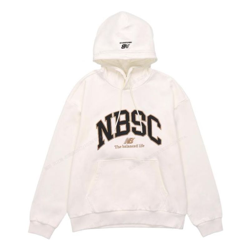 Mikina New Balance Logo Print Hoodie Biela | 5CC44353-IV