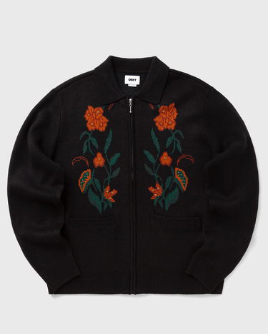 Sveter OBEY Collared Floral Zipped Knit Cardigan Rôznofarebný | 151010041-BLK, 1